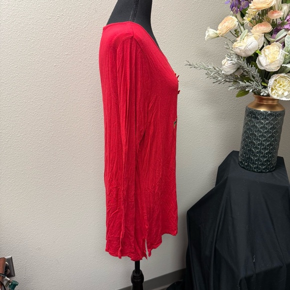 Rebecca Malone Red Plaid Reindeer Long Sleeve Christmas Holiday Top XL - Picture 5 of 8